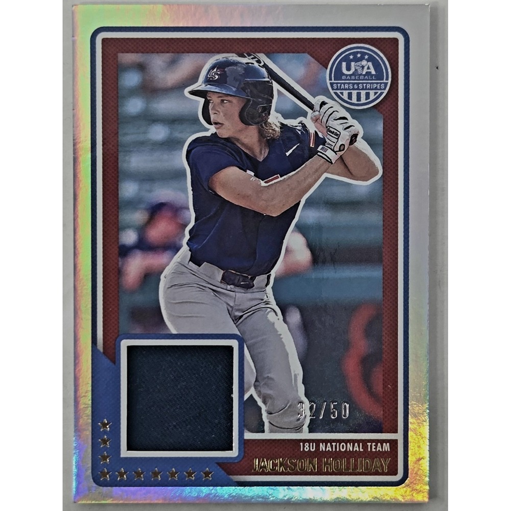 2023 USA Stars & Stripes #USAM-JH Jackson Holliday Game-Used Jersey #32/50